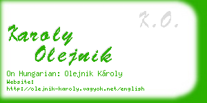karoly olejnik business card